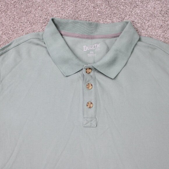 Duluth No Polo Shirt Men 3XL XXXL Green Relaxed Fit Cotton Short Sleeve Pullover - Picture 5 of 15